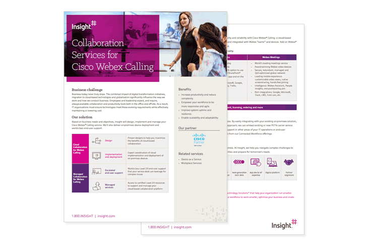 Insight Managed Collaboration for Webex Calling datasheet cover