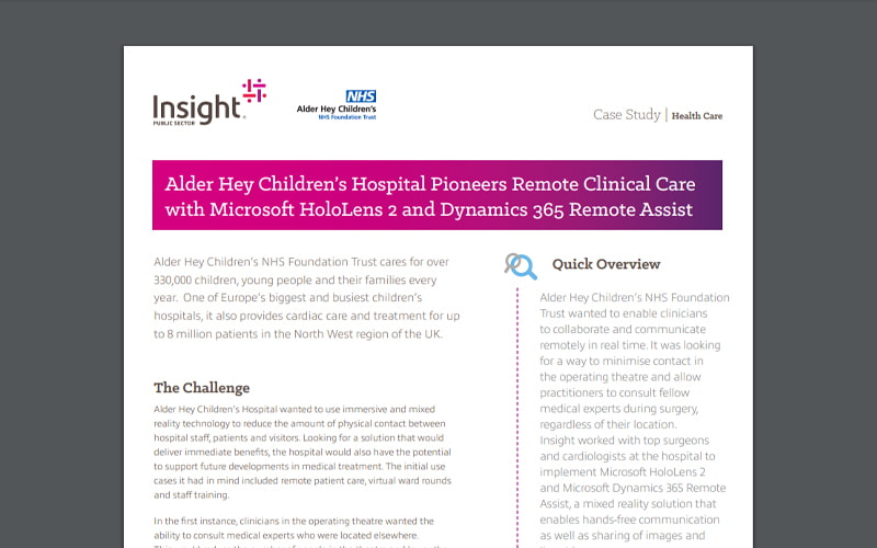 Case study of Insight's collaboration with Alder Hey