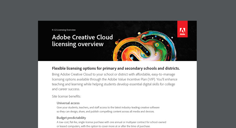 Article Adobe Creative Cloud for education Image