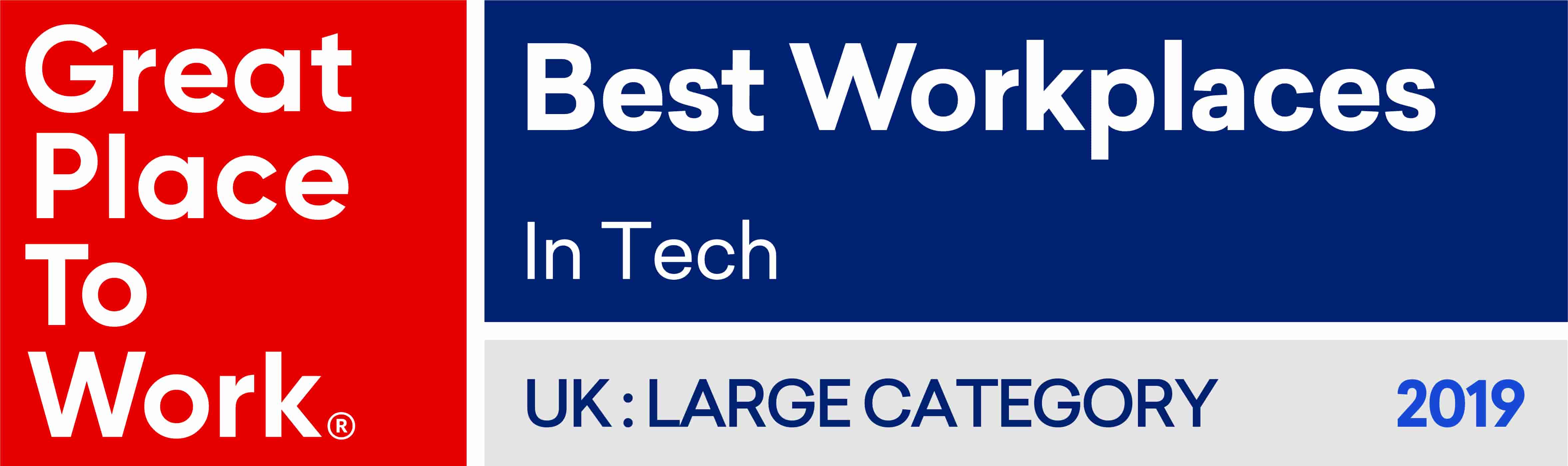 Best Workplaces in Tech - UK Large Category 2019 badge