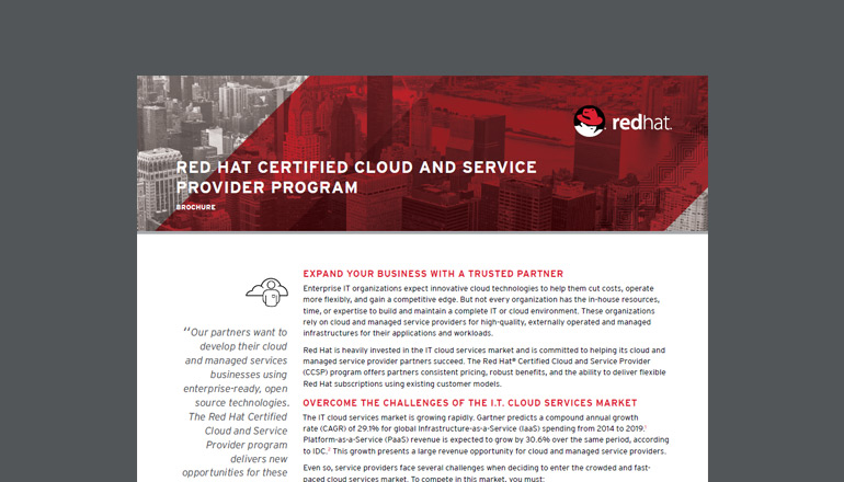 Article Red Hat Certified Cloud and Service Provider Program Image