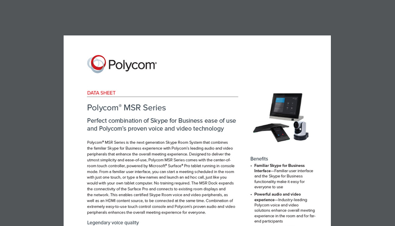 Article Polycom MSR Series Datasheet  Image