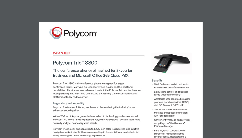 Article Polycom Trio 8800 Datasheet Image
