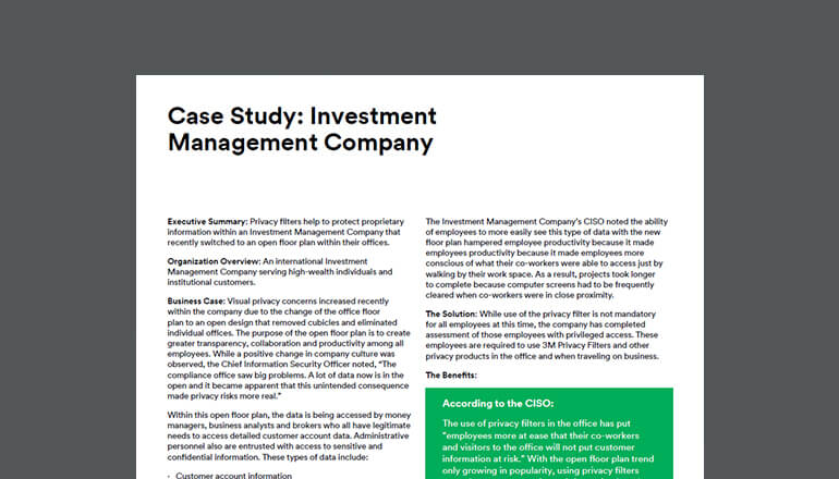 Article 3M Case Study: Investment Management Company Image