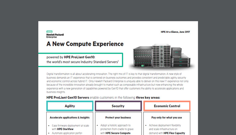 Article A New Compute Experience: Powered by HPE ProLiant Gen10 Image