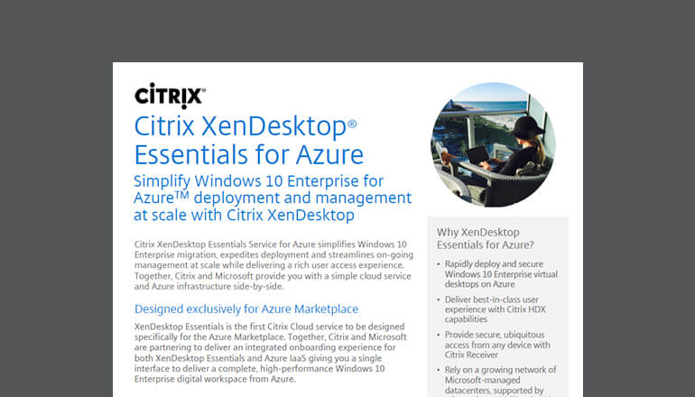 Article Citrix XenDesktop Essentials for Microsoft Azure Image