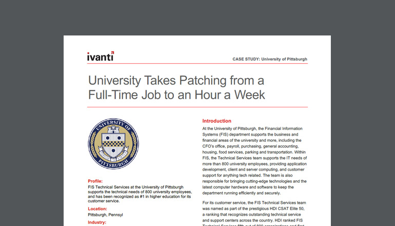 Article Ivanti: University of Pittsburgh Case Study Image