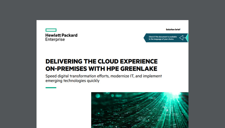 Article Delivering the Cloud Experience With HPE GreenLake Image