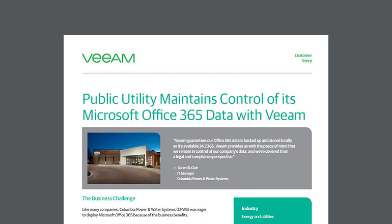 Article Columbia Power & Water Systems Veeam Case Study  Image