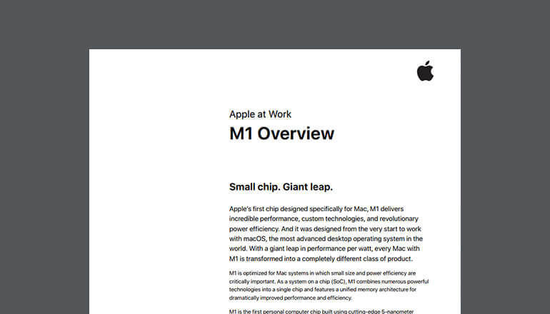 Article Apple at Work — M1 Overview Image