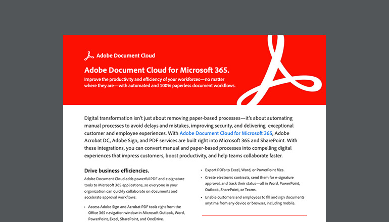 Article Adobe Document Cloud for Microsoft 365 Image
