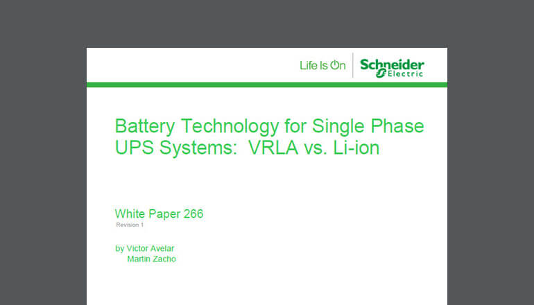 Article Battery Technology for Single Phase UPS Systems: VRLA vs Lithium-ion Image