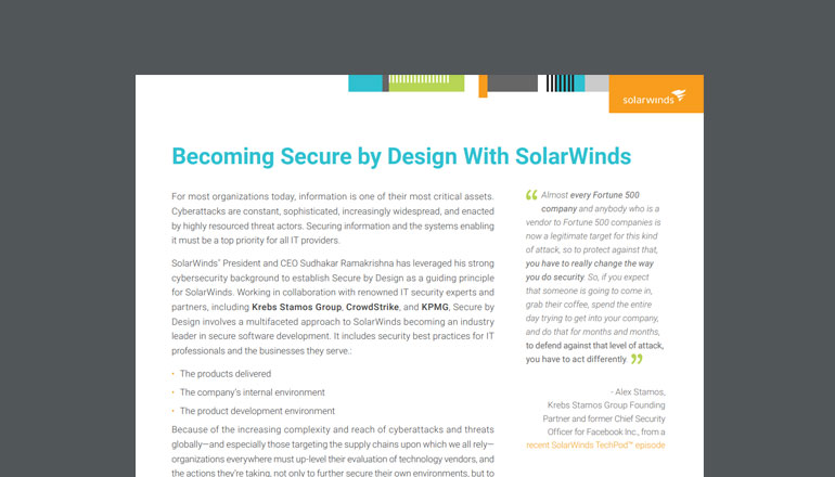 Article Becoming Secure by Design With SolarWinds Image