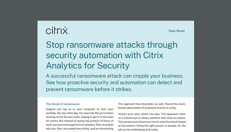 Article How Citrix Analytics for Security Can Prevent Ransomware Attacks  Image