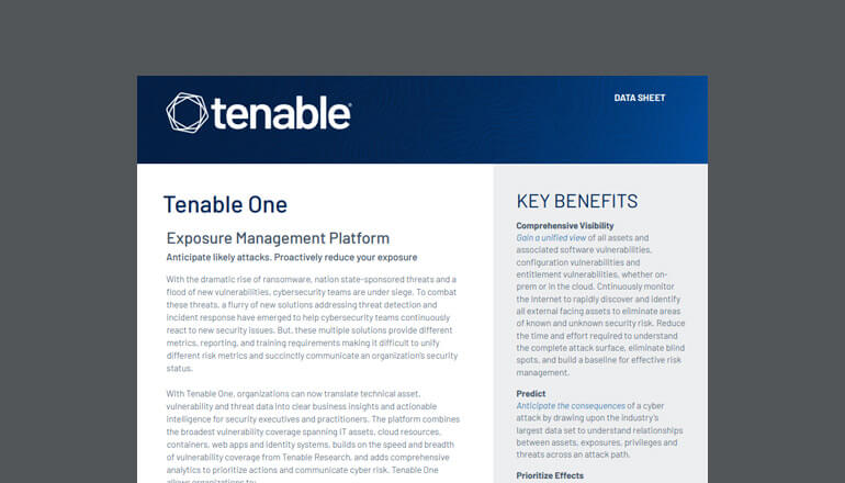 Article Tenable One: Exposure Management Platform  Image