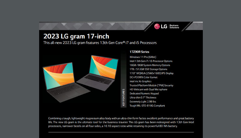 Article 2023 LG Gram 17-inch Datasheet Image