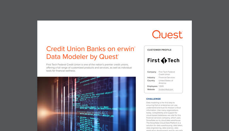 Article Credit Union Banks on erwin Data Modeler by Quest Image