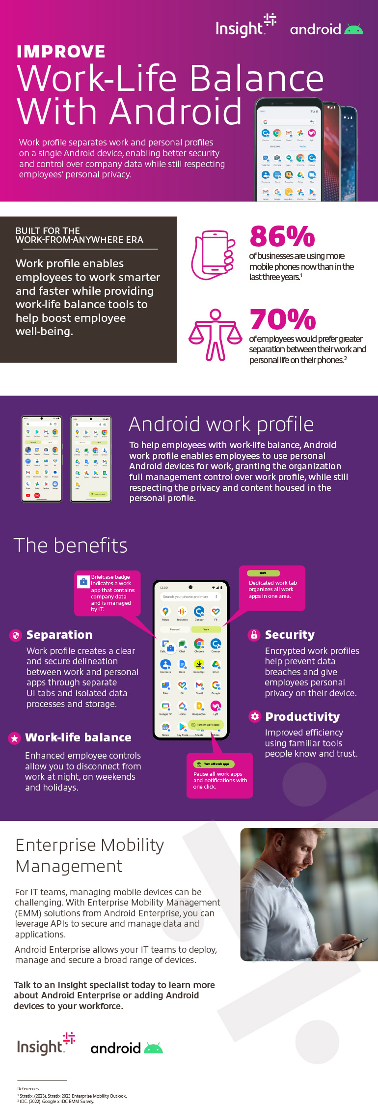 Improve Work-Life Balance With Android infographic
