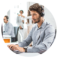 Man on support call