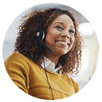 Call center support representative ready to help resolve issues