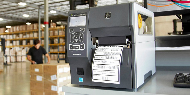Zebra printer being used in distribution center