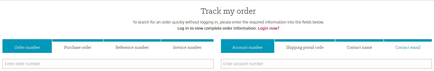 Display for Track my order on Insight.com