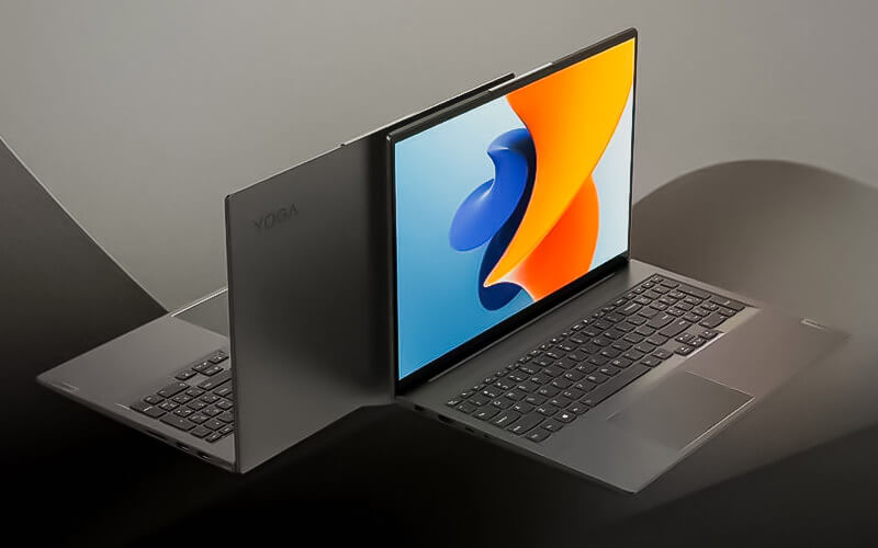 Lenovo laptop computers side by side