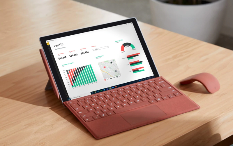 Rear view of the new Microsoft Surface Pro 7