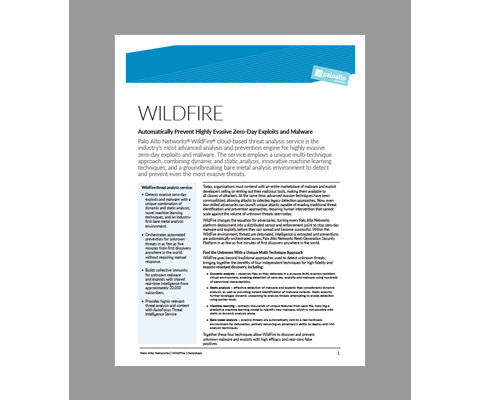 WildFire datasheet cover
