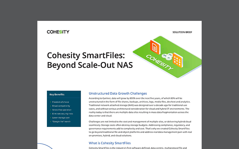 Cohesity SmartFiles: Beyond Scale-Out NAS solution brief thumbnail