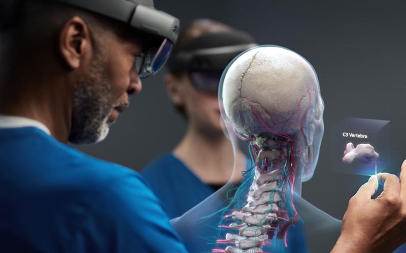 HoloLens 2 being used by healthcare employees