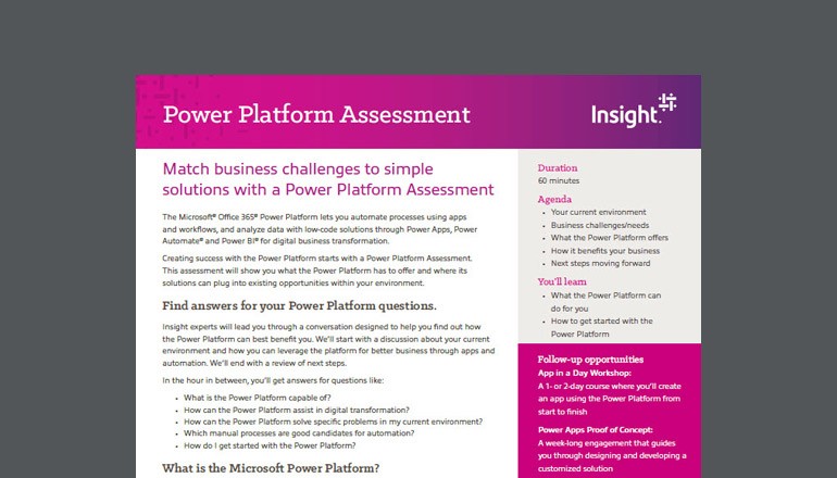 Power platform assessment