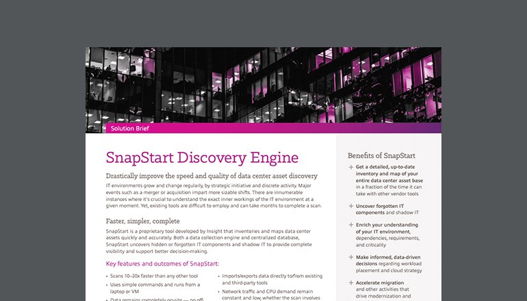 Cover view of SnapStart data center mapping tool solution brief that is available to download below
