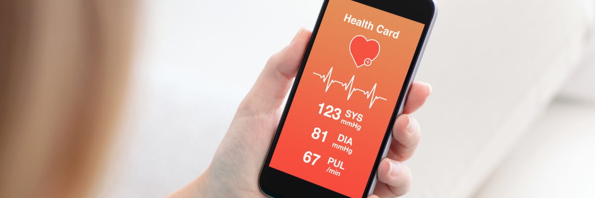 User checking heart rate on smartphone