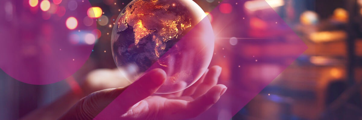 Earth day. Hand holding globe of the world