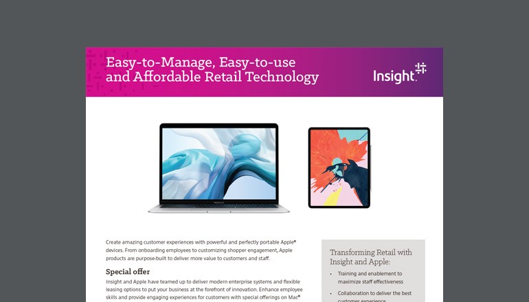 cover of Apple easy-to-manage retail technology datasheet available to download below