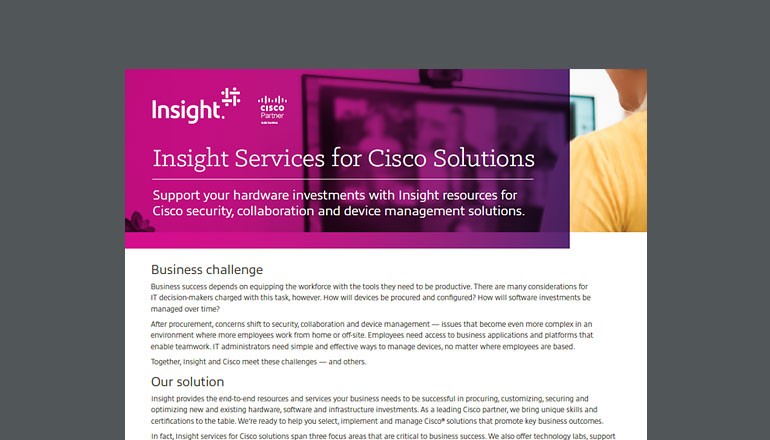 Insight Services for Cisco Solutions cover thumbnail