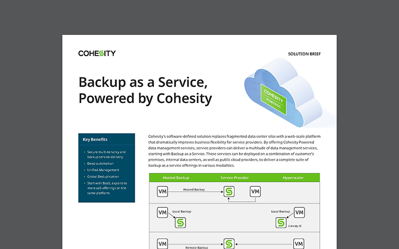 Backup as a Service, Power by Cohesity solution brief thumbnail