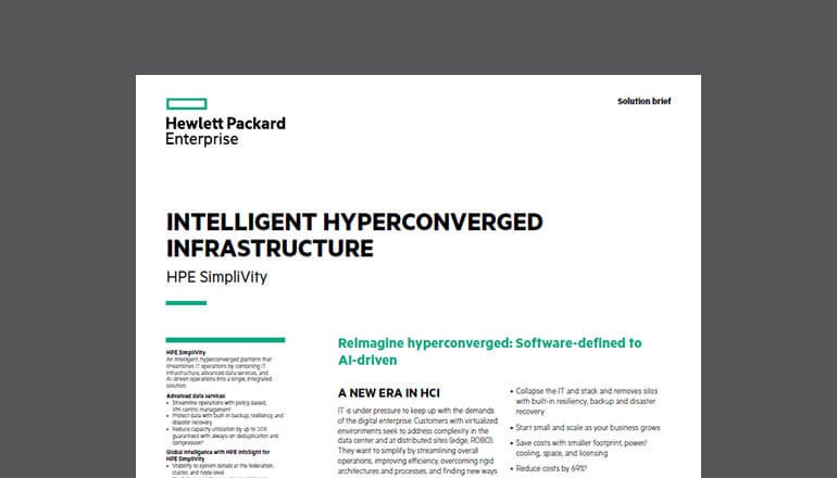 Cover view of Hewlett Packard Enterprise solution brief that is available to download below