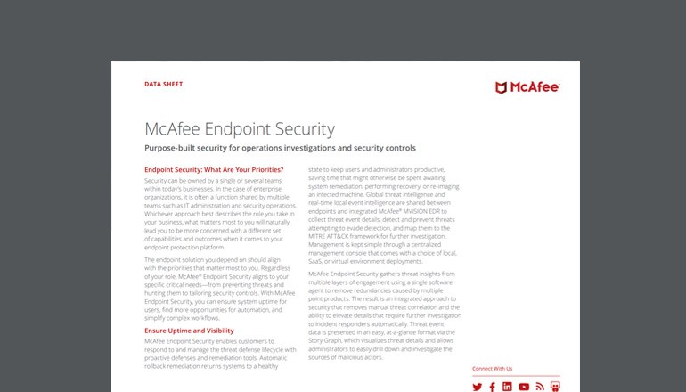 Cover image for McAfee Solution brief available to download below