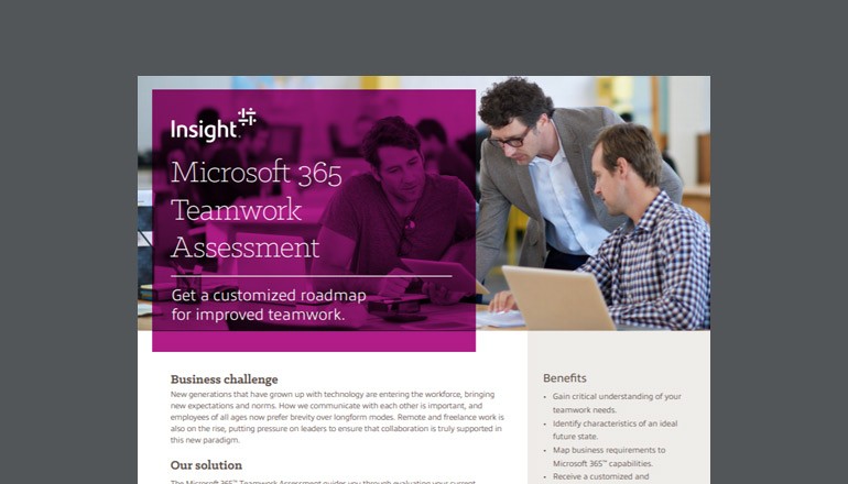 cover of Microsoft 365 Teamwork Assessment datasheet available for download below