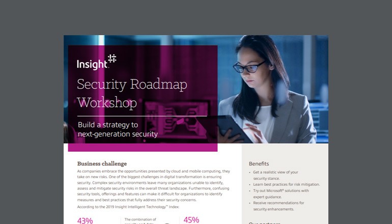 cover of Microsoft security roadmap workshop datasheet available for download below
