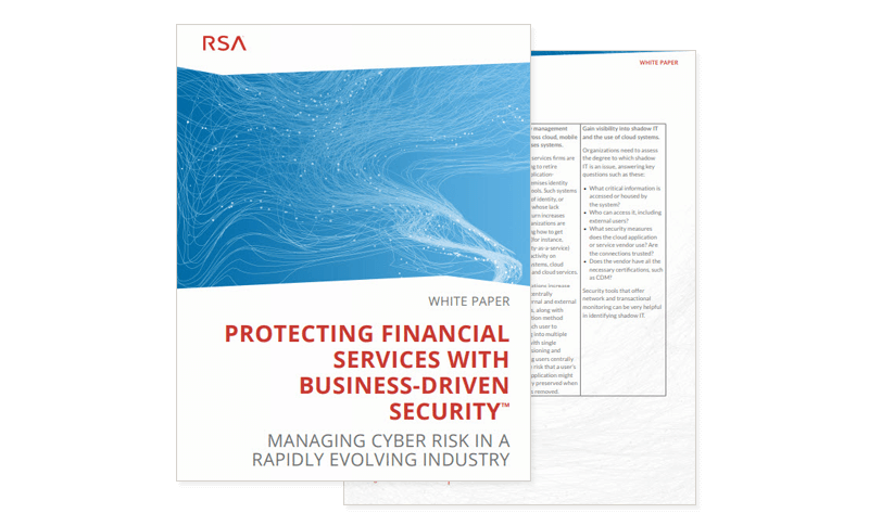 Protecting Financial Services with Business-Driven Security whitepaper cover