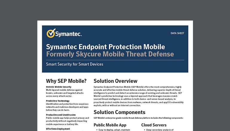Symantec Endpoint Protection Mobile datasheet
