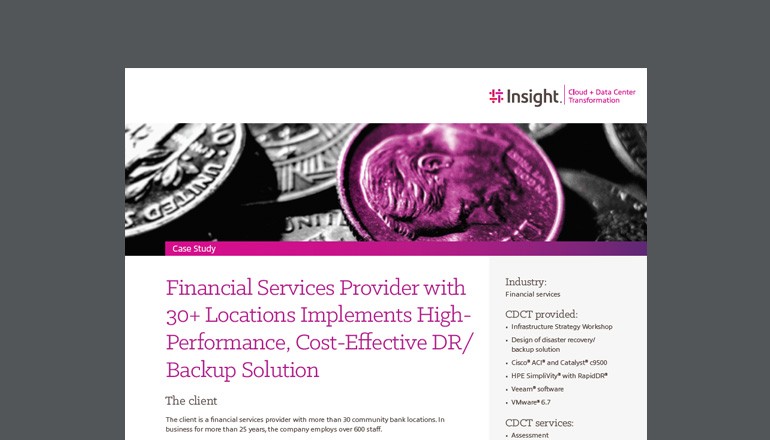 Financial Services Provider Deploys High-Performance Backup Solution cover