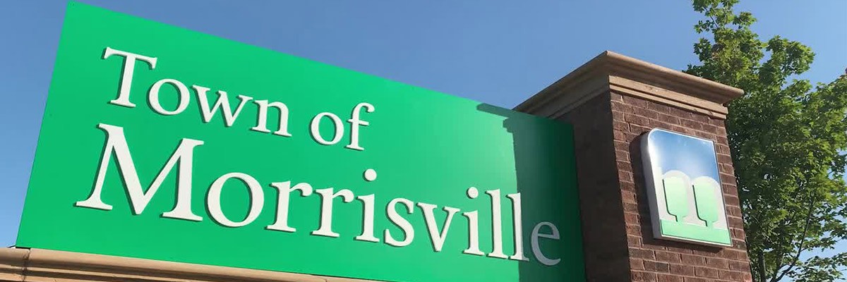 Outdoor sign of the town of Morrisville