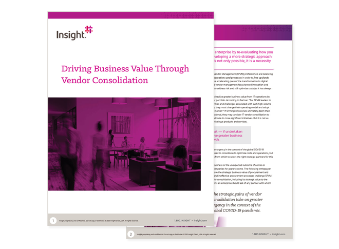 Cover of Driving Business Value Through Vendor Consolidation whitepaper