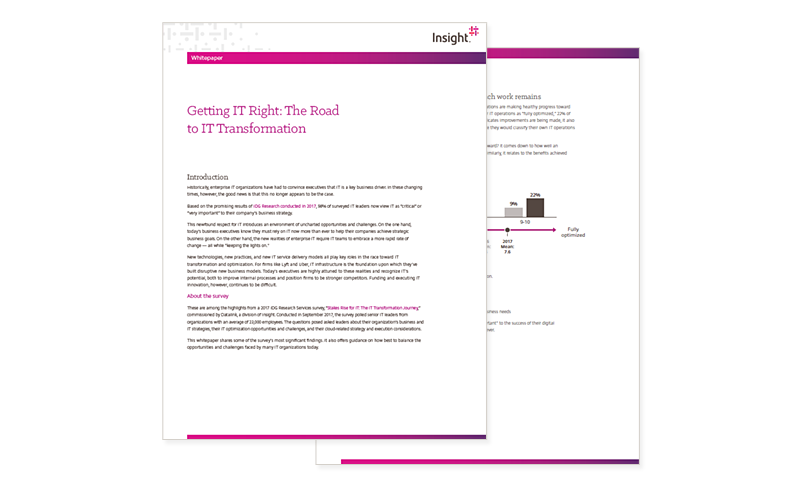 Getting IT Right: The Road to IT Transformation cover