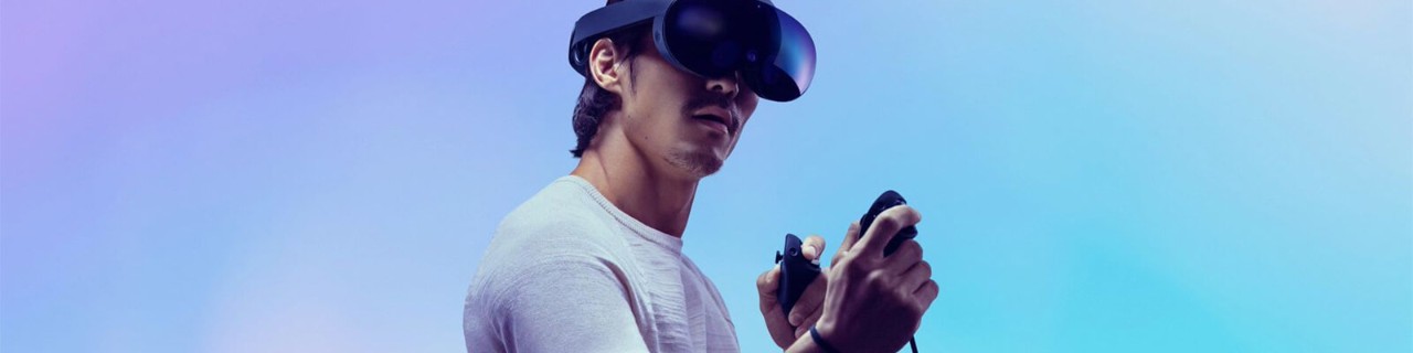 Meta VR glasses on business professional