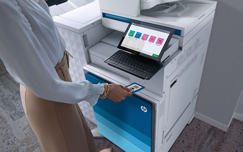 HP LaserJet printer in office lifestyle
